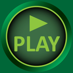 Icon green play and symbol