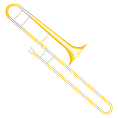 Trombone vector illustration isolated on white background