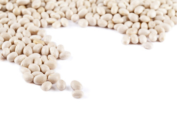white beans rolling on the floor