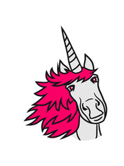 horn face head pink unicorn beautiful pony girls, kids design