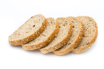 Bread isolated on the white background.