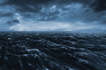 Composite image of dark blue ocean
