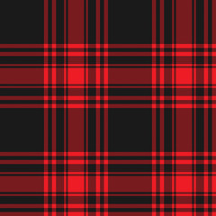 Obraz premium Menzies tartan black red kilt skirt fabric texture seamless patt