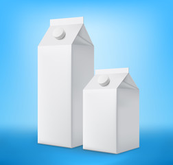 Two blank milk packs