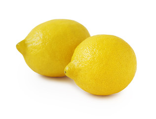 Two lemons isolated on white.