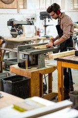 Carpenter working on his craft