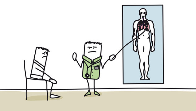 Consultation &agrave; l'h&ocirc;pital - Maladie respiratoire - poumon