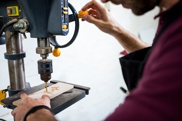 Carpenter working on his craft