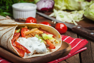 Tasty fresh wrap sandwich.