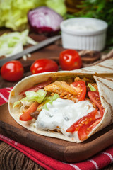 Tasty fresh wrap sandwich.