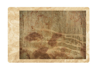 Old grungy photo isolated on white