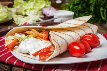 Tasty fresh wrap sandwich.