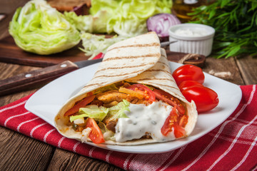 Tasty fresh wrap sandwich.