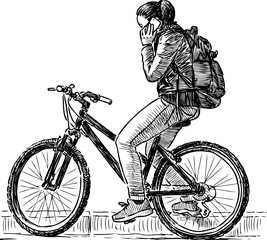 Fototapeta na wymiar girl on a bicycle
