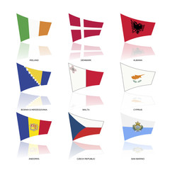 Europe flags, vector part 03