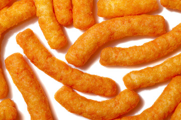scattered cheese puffs