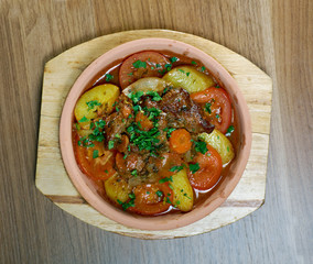 Chanakhi traditional Georgian dish