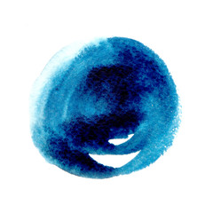 Colorful watercolor blue background for your design, poster, greeting card and invitation. Decorative watercolor wash isolated on white background.