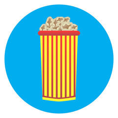 Cardboard cup of popcorn icon
