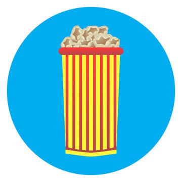 Cardboard cup of popcorn icon