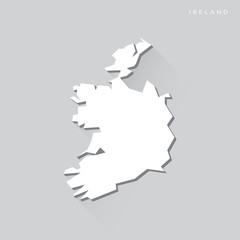 Fototapeta na wymiar Ireland Long Shadow Vector Map