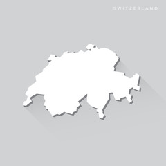 Switzerland Long Shadow Vector Map