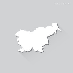 Slovenia Long Shadow Vector Map