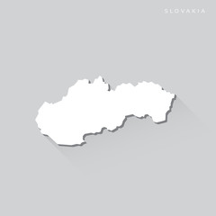 Fototapeta premium Slovakia Long Shadow Vector Map