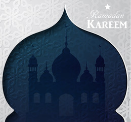 Silhouette of mosque greeting