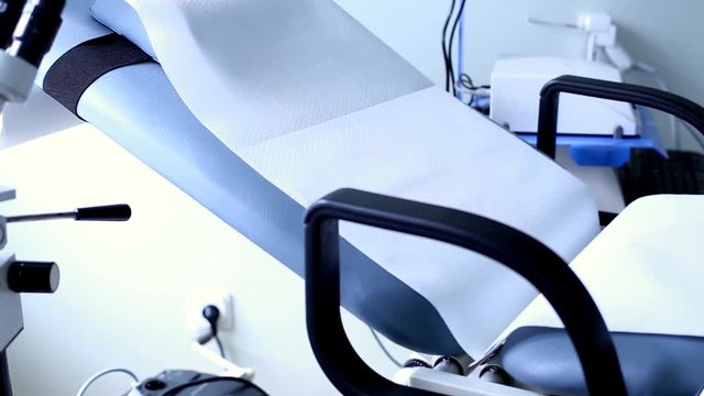 Gynecological chair in medical clinic