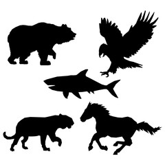 Animal design. silhouette  concept.animal  collection, vector illustration