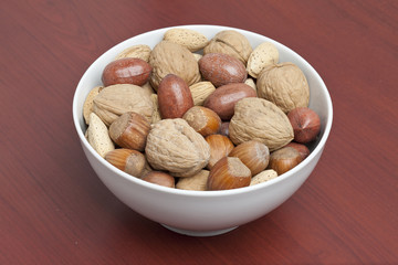 bowl of variety of fresh nuts