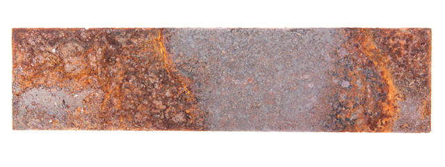 rusty metal plate isolated on white background