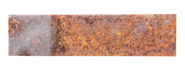 rusty metal plate isolated on white background