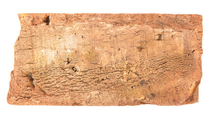 Brick red clay isolated on white background