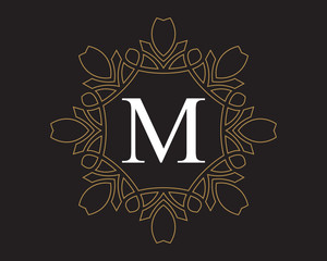 M Monogram Vintage Classic Letter Logo for Luxury  Business