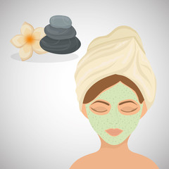 Spa center design. Skin care concept. Flat illustration