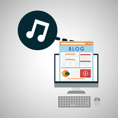 Blog design. Social media concept. online illustration, vector