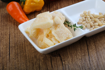 Parmesan cheese pieces