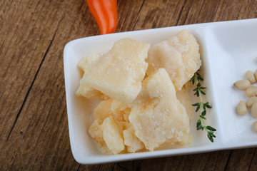 Parmesan cheese pieces