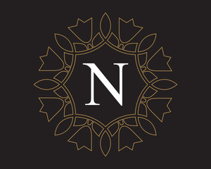N Monogram Vintage Classic Letter Logo for Luxury  Business
