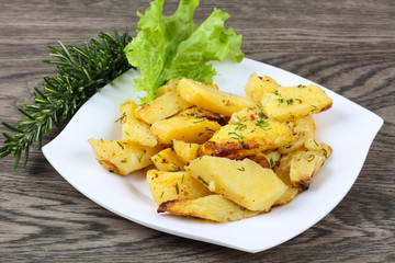 Baked potato with dill