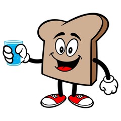 Bread Slice with a Cup of Water