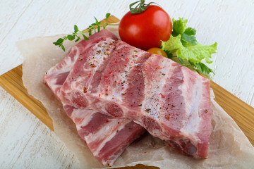 Raw pork ribs