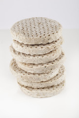 Frozen raw chicken meat over white background