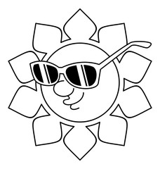 Sun in the sunglasses. Vector clip art.  