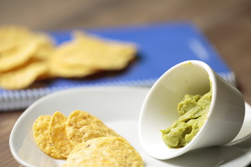 Guacamole and chips
