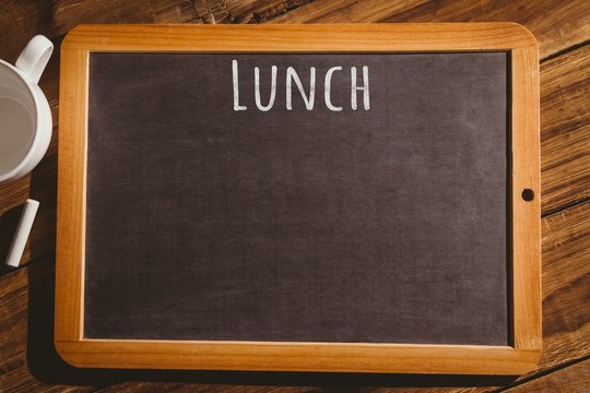 Composite image of lunch message 