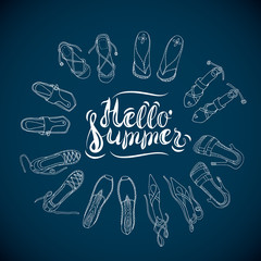 Naklejka premium Hello Summer Blue