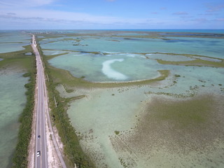 Aerial photo Florida Keys overseas Highway shot with drone